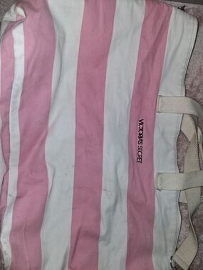 Victoria's Secret Pink & White Striped Tote